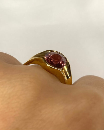Bague Jonc Tourmaline 2.80 carats &amp; or 18 carats 5,25g &quot;Kika&quot; - Elliade Paris