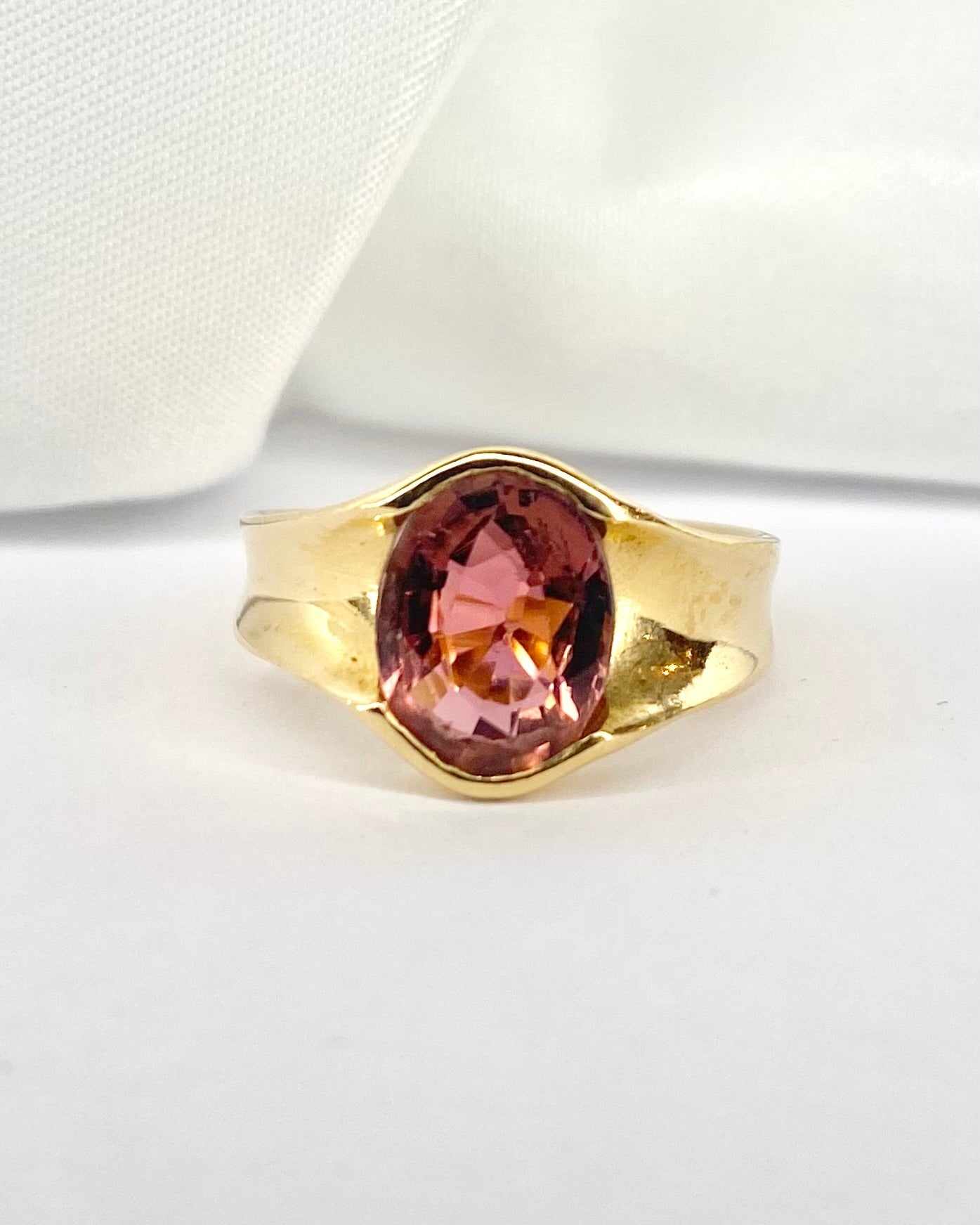 Bague Jonc Tourmaline 2.80 carats &amp; or 18 carats 5,25g "Kika" - Elliade Paris