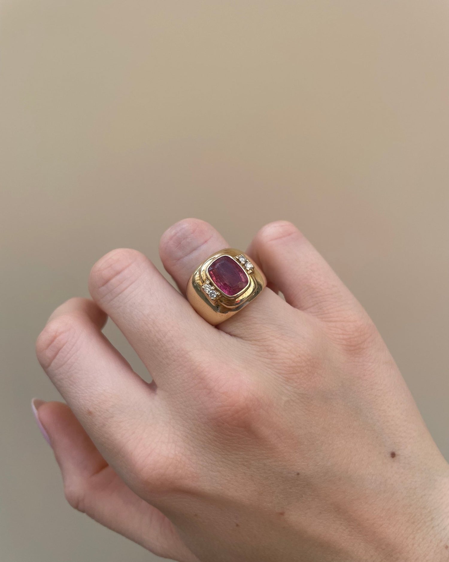 Bague Jonc Tourmaline 3.10 carats &amp; Diamants “Arielle” - Elliade Paris