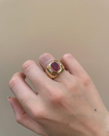 Bague Jonc Tourmaline 3.10 carats &amp; Diamants “Arielle” - Elliade Paris