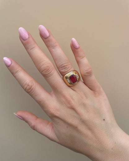 Bague Jonc Tourmaline 3.10 carats &amp; Diamants “Arielle” - Elliade Paris