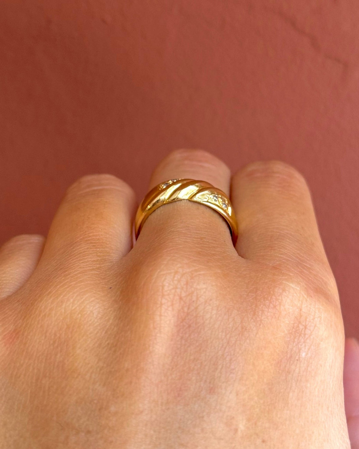 Bague Jonc Tressé Diamants 4,17g "Emma" - Elliade Paris