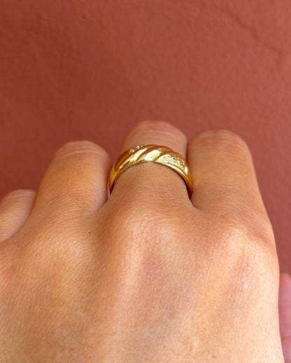Bague Jonc Tressé Diamants 4,17g "Emma" - Elliade Paris