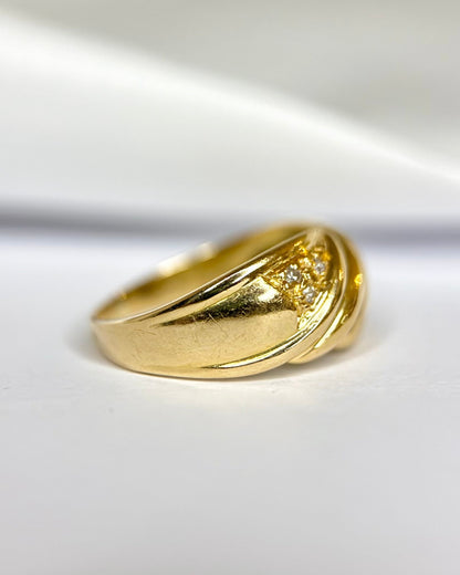 Bague Jonc Tressé Diamants 4,17g "Emma" - Elliade Paris