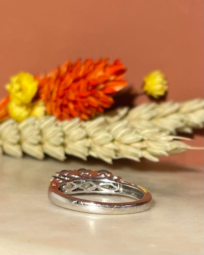 Bague Jonc Trilogie Émeraudes &amp; Diamants &quot;Maé&quot; - Elliade Paris