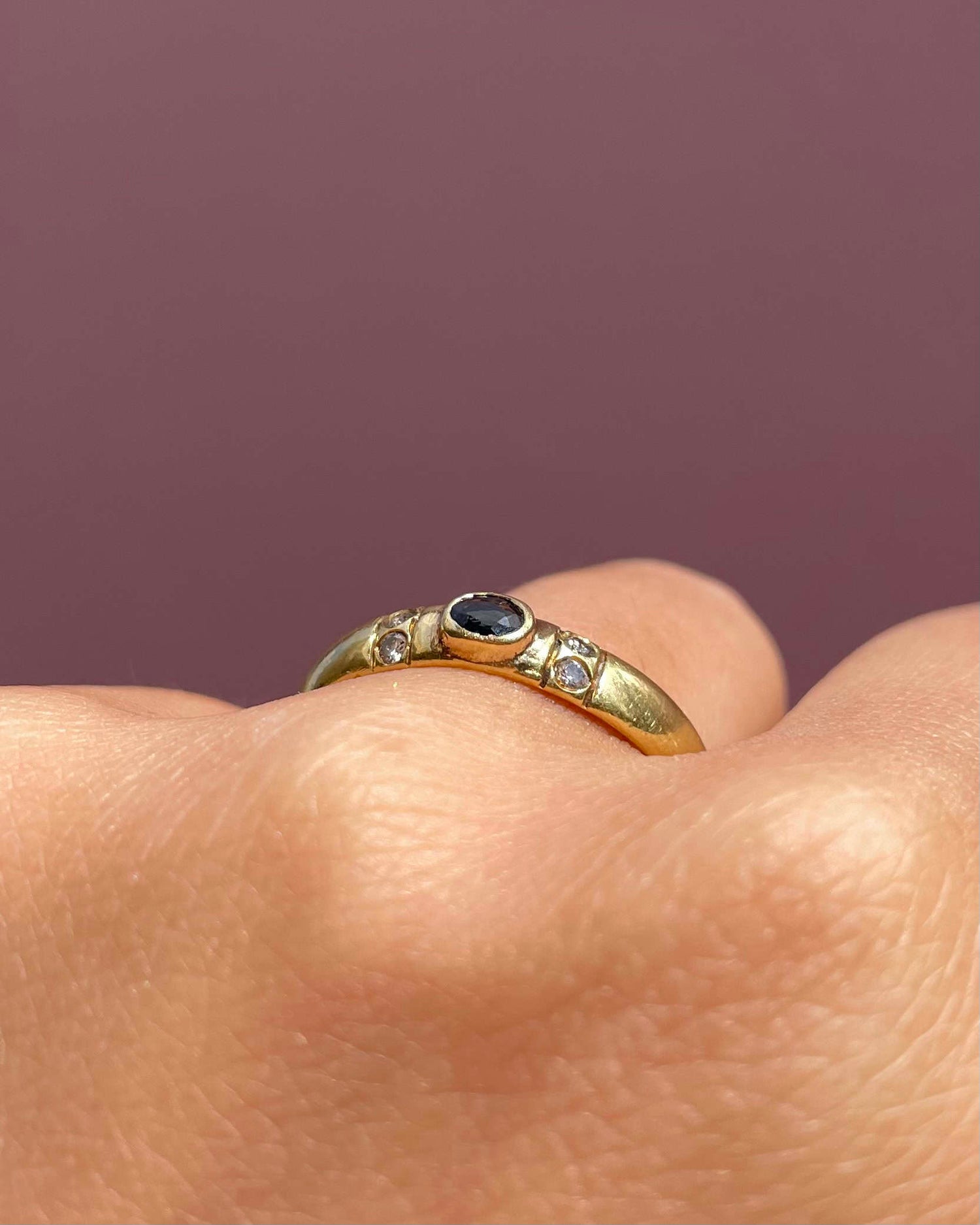 Bague Jonc Saphir &amp; Diamants &quot;Stella&quot;