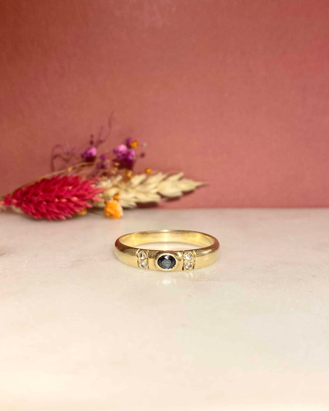 Bague Jonc Saphir &amp; Diamants &quot;Stella&quot;