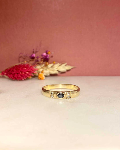 Bague Jonc Saphir &amp; Diamants &quot;Stella&quot;