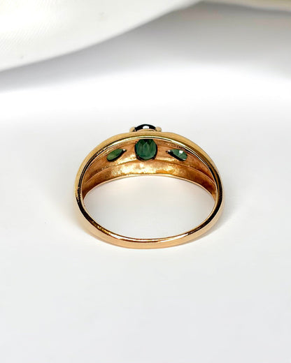 Bague Jonc Trilogie Saphirs Verts 0.99 carat "Zina" - Elliade Paris