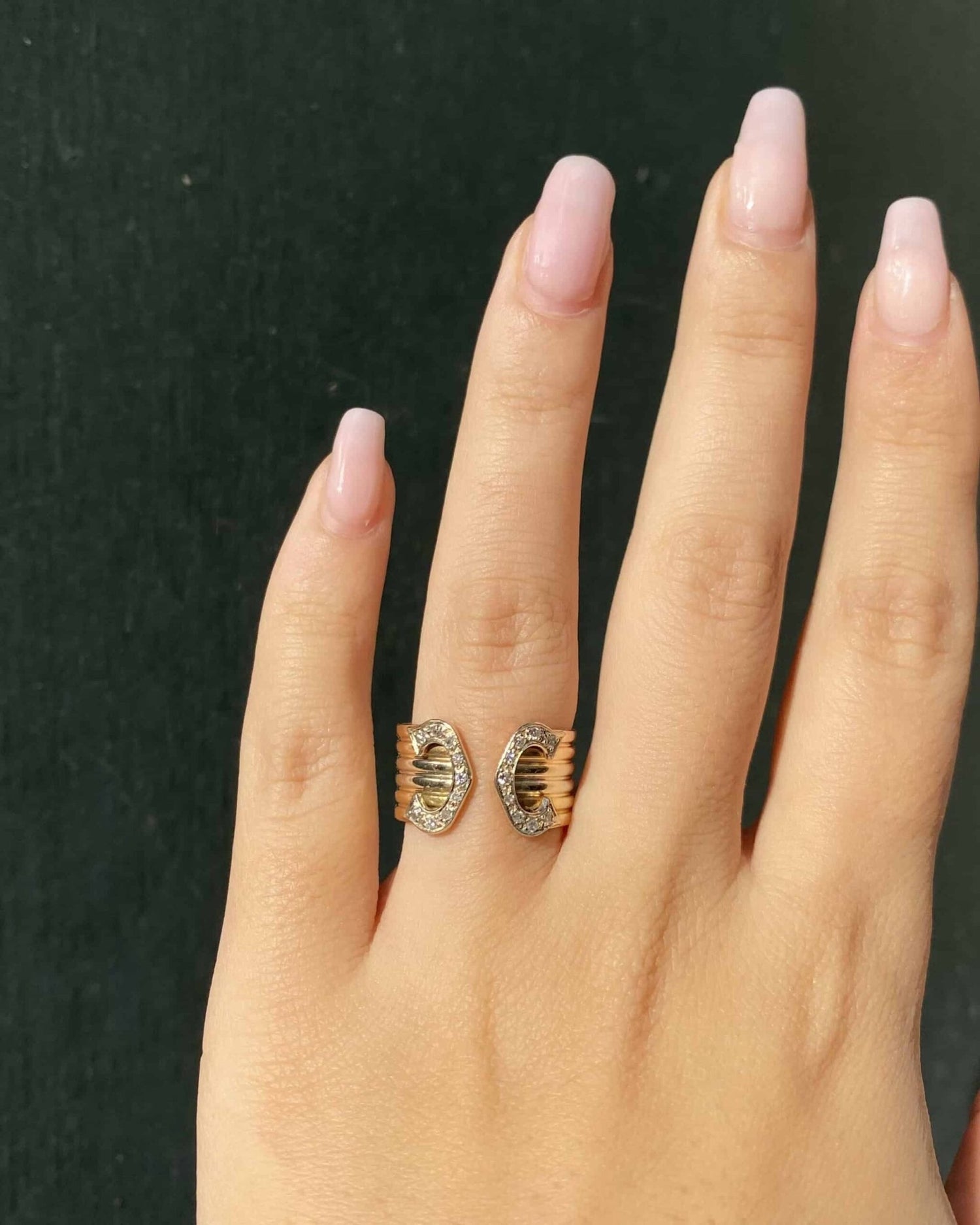 Bague Jonc trois or 18 Diamants &quot;Céleste&quot; - Elliade Paris