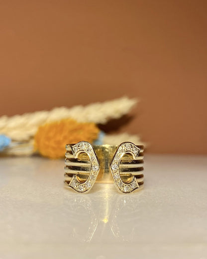 Bague Jonc trois or 18 Diamants &quot;Céleste&quot; - Elliade Paris