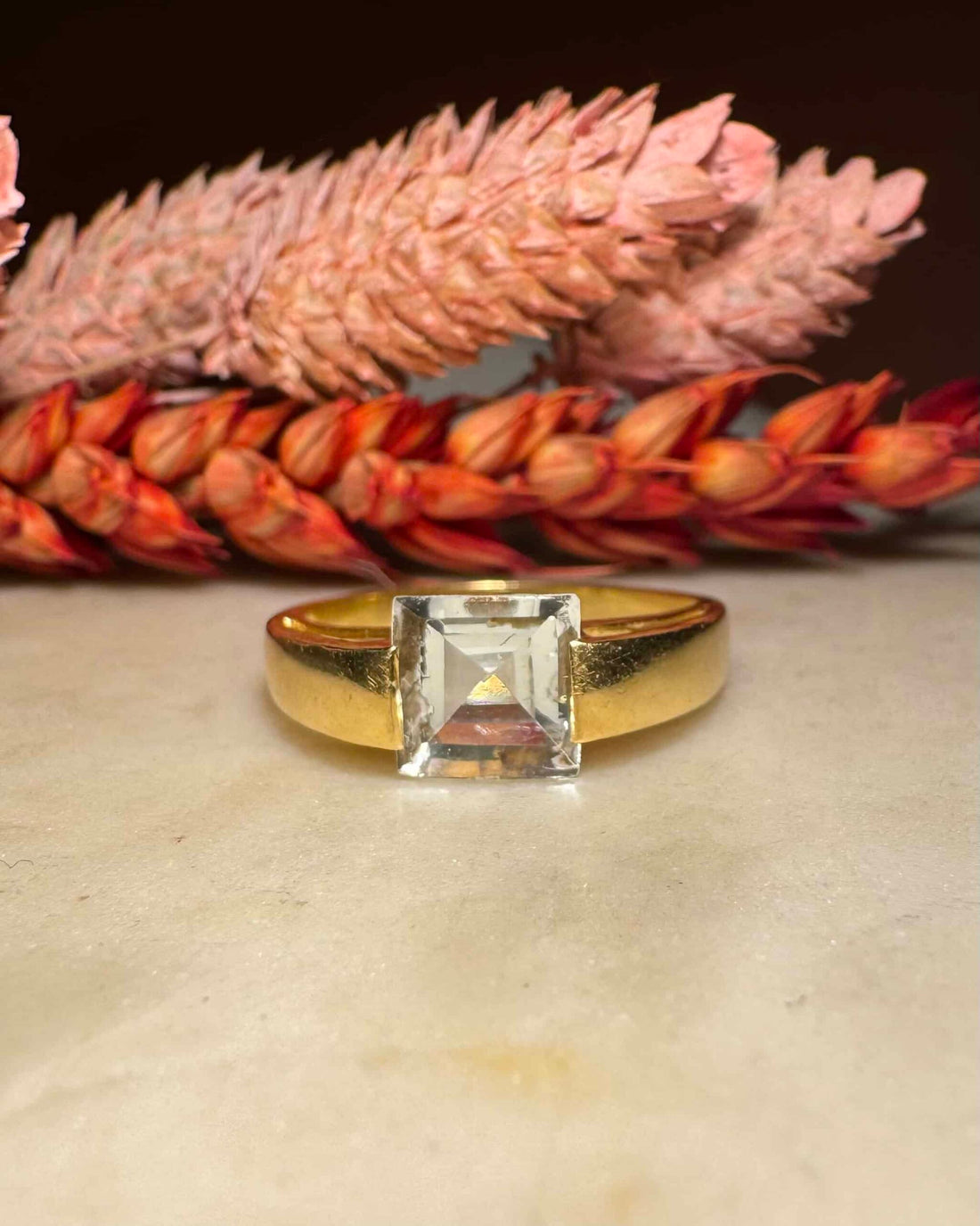 Bague Vintage Jonc Aigue-marine &quot;Nick&quot;
