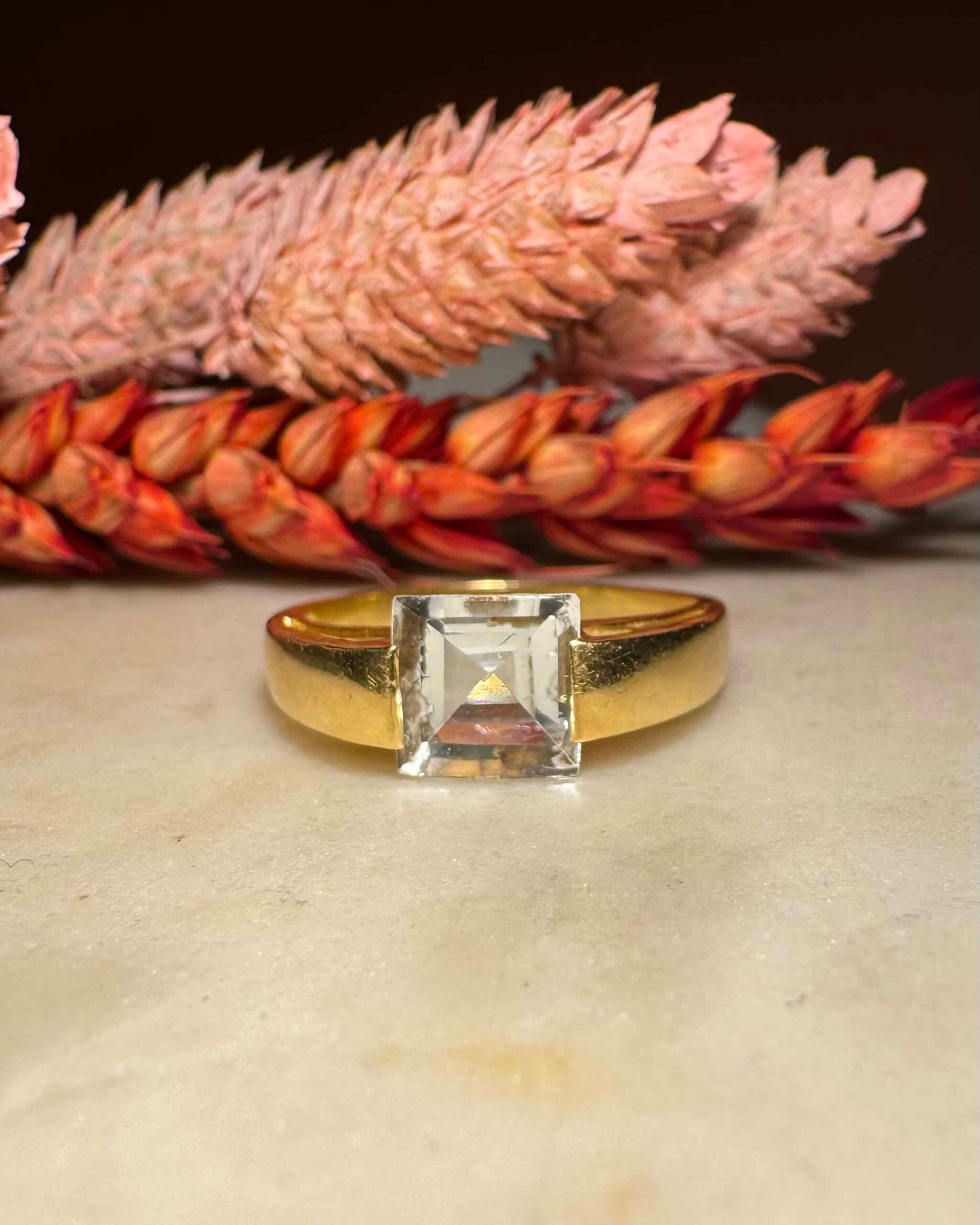 Bague Vintage Jonc Aigue-marine "Nick"