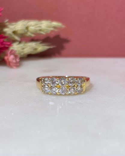 Bague Vintage Rivière Diamants 0.90 carat &quot;Alina&quot;