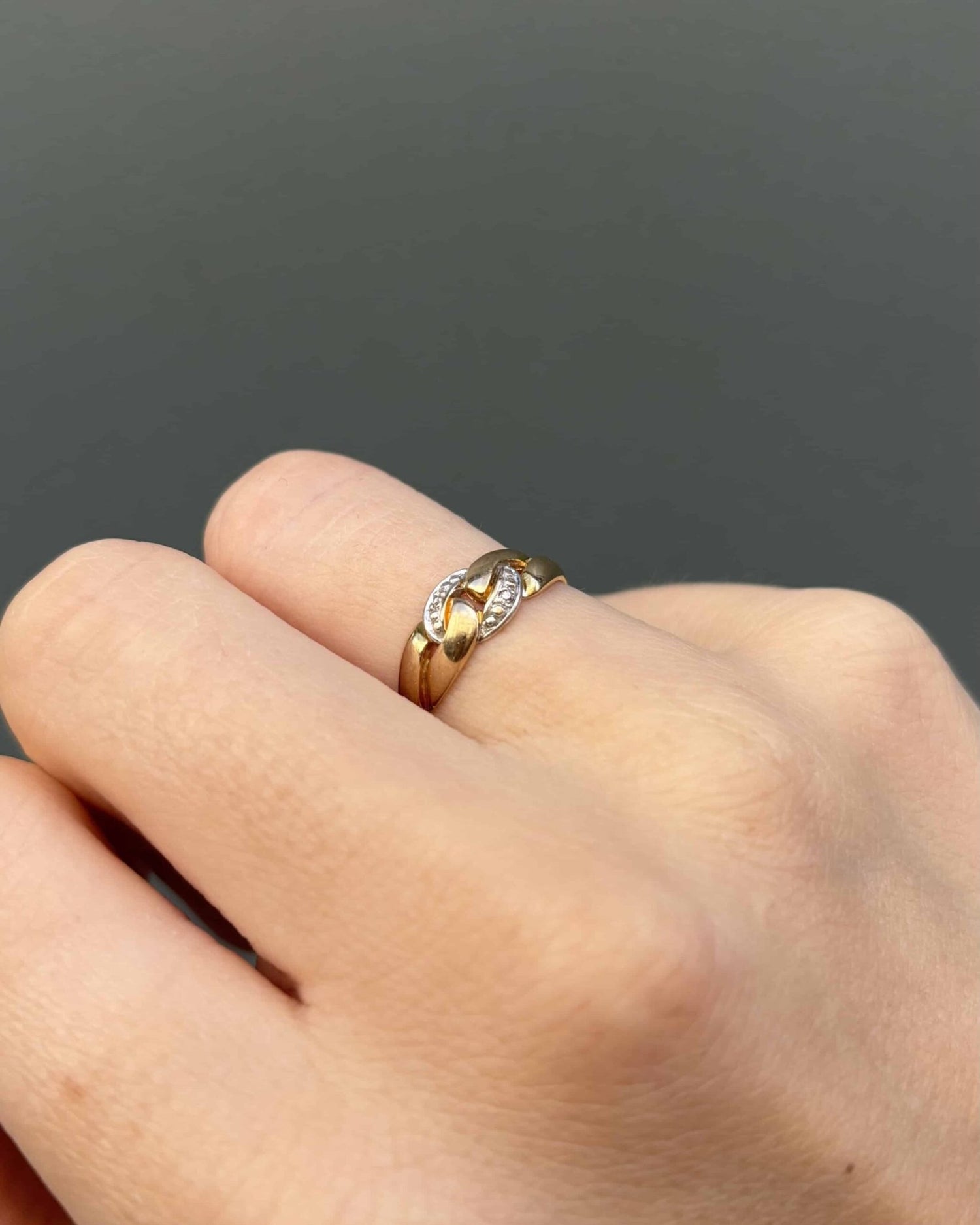 Bague Jonc Vintage Diamants &quot;Colombe&quot; - Elliade Paris
