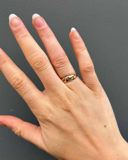 Bague Jonc Vintage Diamants &quot;Colombe&quot; - Elliade Paris