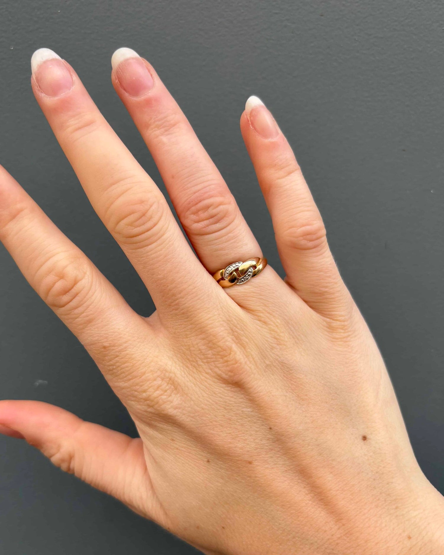 Bague Jonc Vintage Diamants &quot;Colombe&quot; - Elliade Paris