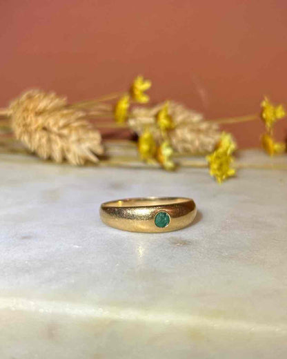 Bague Vintage Jonc Émeraude &quot;Malika&quot;