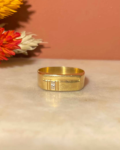 bague jonc vintage en or 18 carats sertie d&