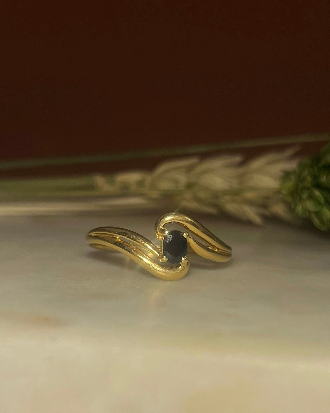 Bague Jonc vintage Saphir &quot;Daniela&quot; - Elliade Paris