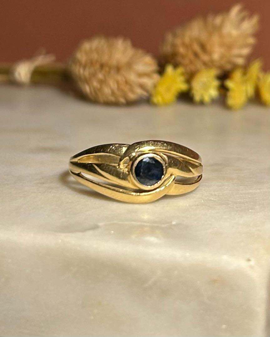 Bague Jonc vintage Saphir &quot;Sophia&quot;