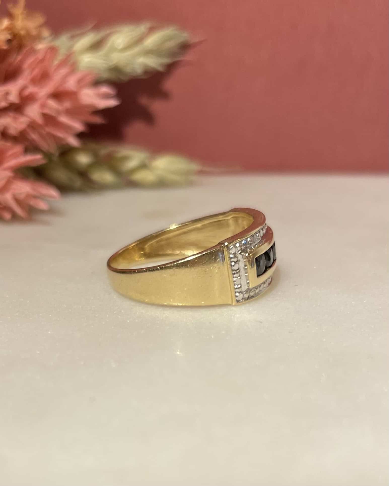 Bague Vintage Jonc Saphirs "Maora" - Elliade Paris