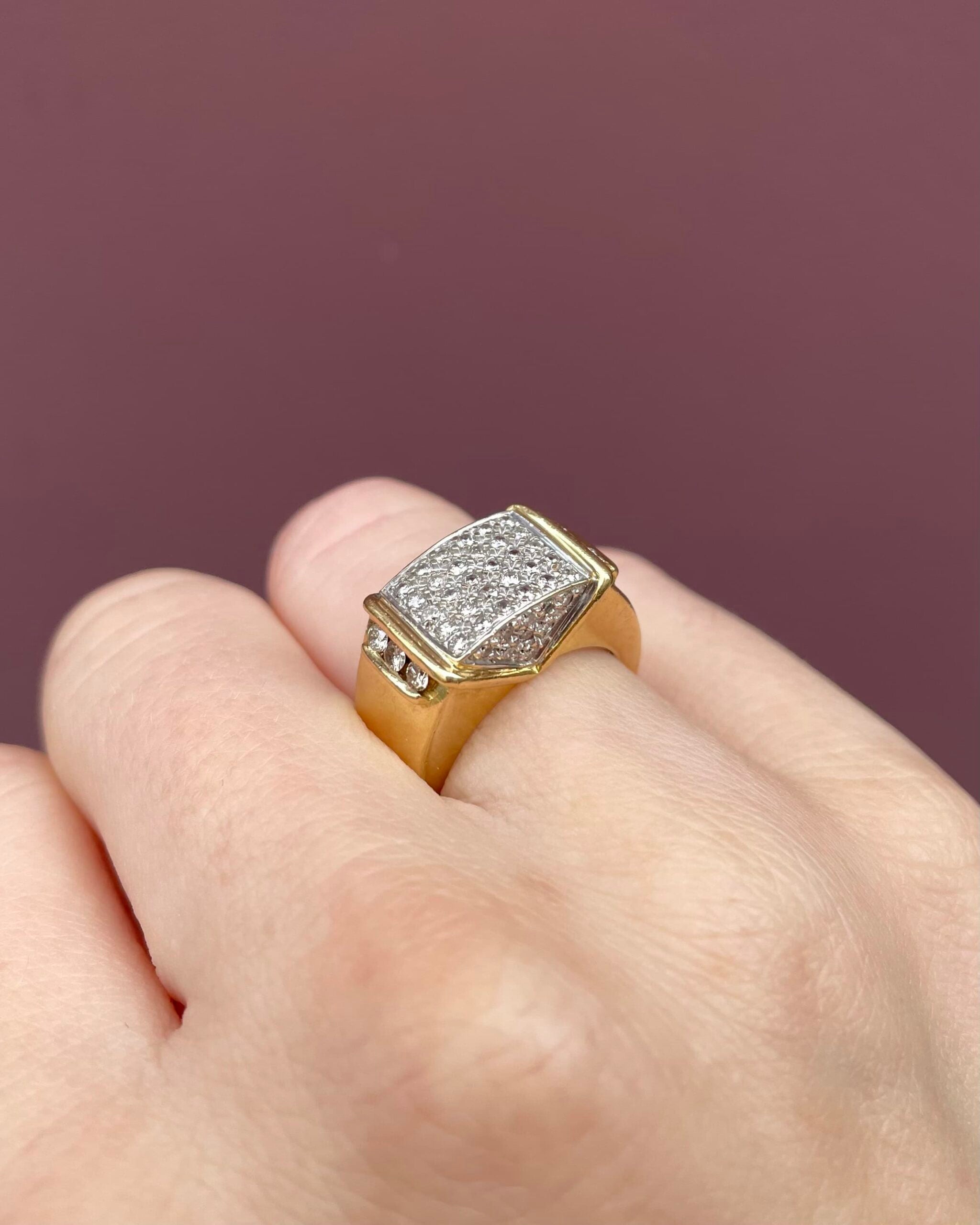 Bague Vintage Tank 60 Diamants &quot;Christina&quot;
