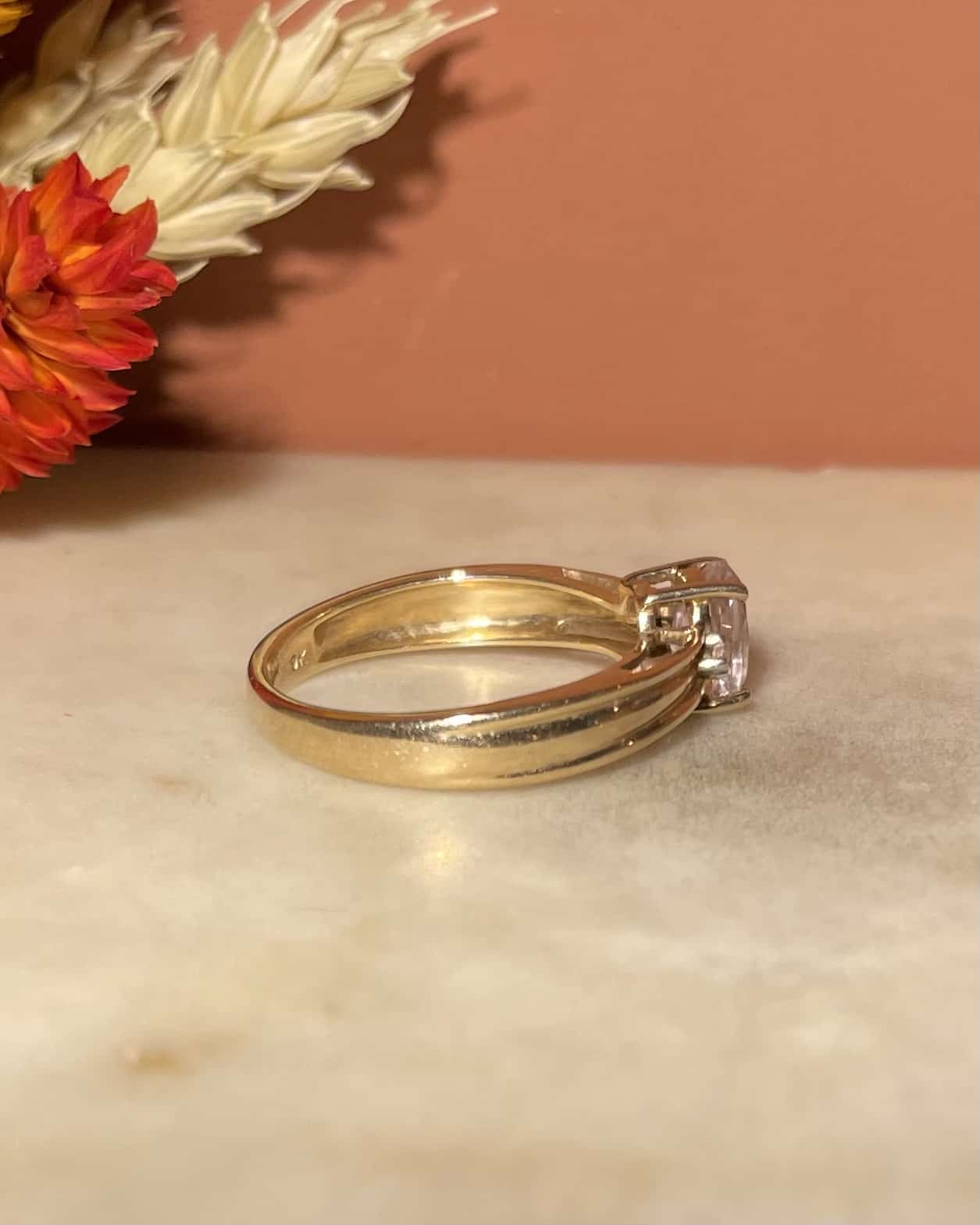 Bague Trilogie Kunzite &amp; Diamants "Agnès"