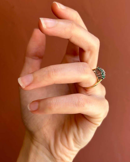Bague Losange émeraudes &amp; diamants &quot;Jane&quot; - Elliade Paris