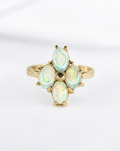 Bague Losange Opales Cabochon 1.08 carat "Amanda" - Elliade Paris