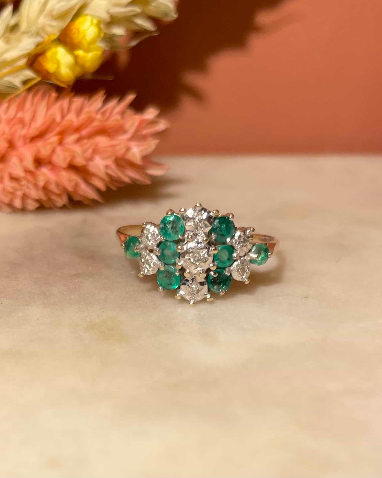Bague Rivière Émeraudes 0.40 carat &amp; Diamants &quot;Shelly&quot;