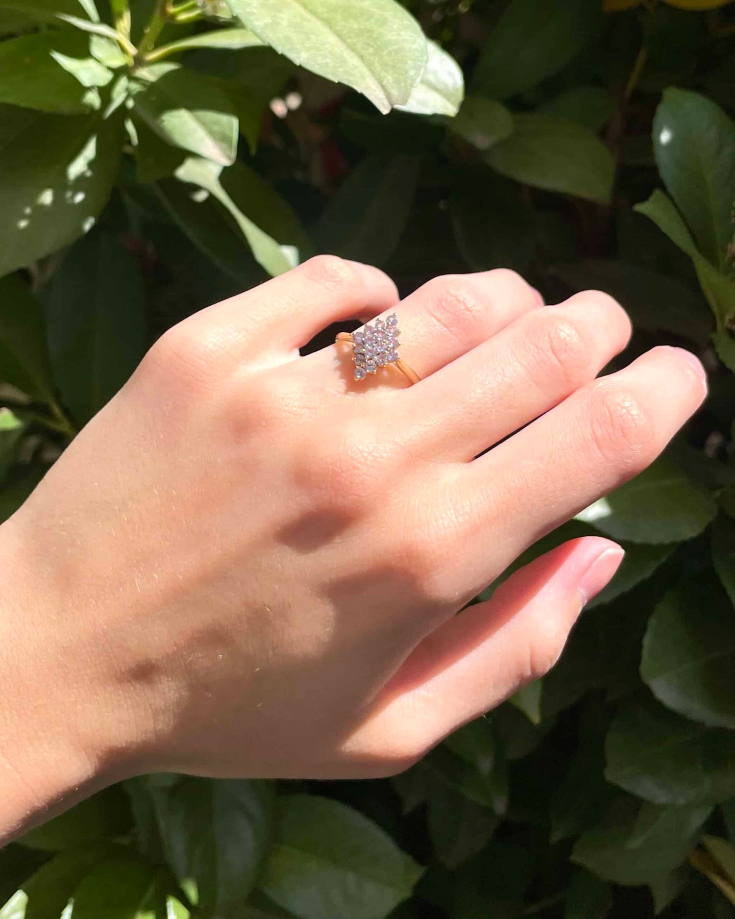 Anillo de río de tanzanita y diamantes &quot;Katie&quot;
