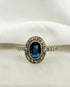 Bague Maguerite Art Déco Saphir 0.93 carat & 22 Diamants "Floriane" - Elliade Paris