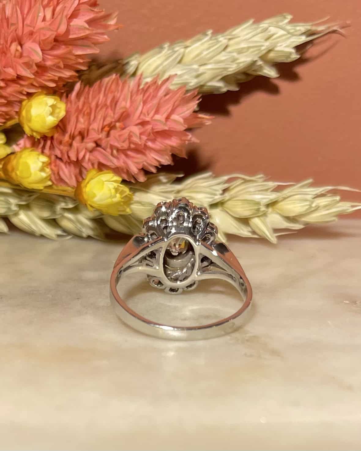 Bague Vintage Marguerite Diamants 1.05 carat au total "Lina"