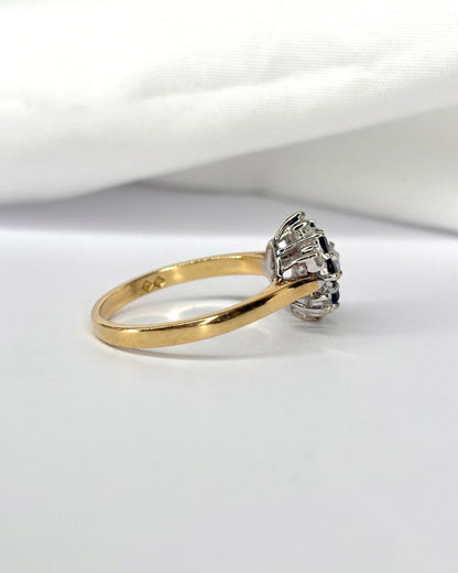 Bague Marguerite 6 Saphirs &amp; 7 Diamants &quot;Elina&quot; - Elliade Paris