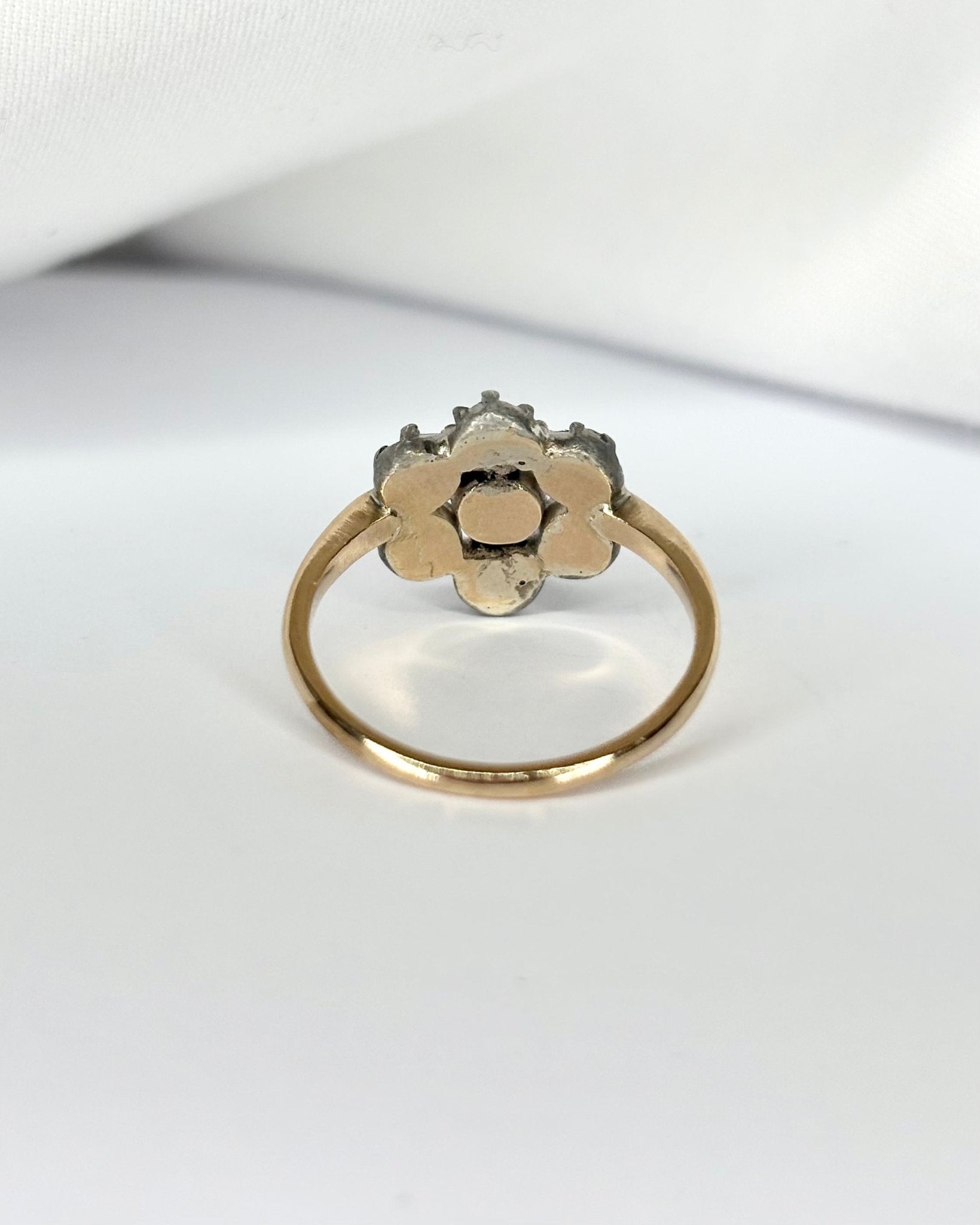 Bague Marguerite 7 Diamants Taille Rose &quot;Charlaine&quot; - Elliade Paris