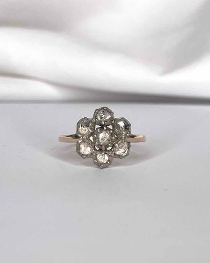 Bague Marguerite 7 Diamants Taille Rose &quot;Charlaine&quot; - Elliade Paris