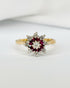 Bague Marguerite 8 Rubis & 9 Diamants "Faustine" - Elliade Paris