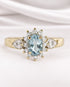 Bague Marguerite Aigue-Marine 0.52 carat & Diamants "Océane" - Elliade Paris