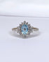 Bague Marguerite Aigue - Marine 0.70 carat & Diamants "Anna" - Elliade Paris
