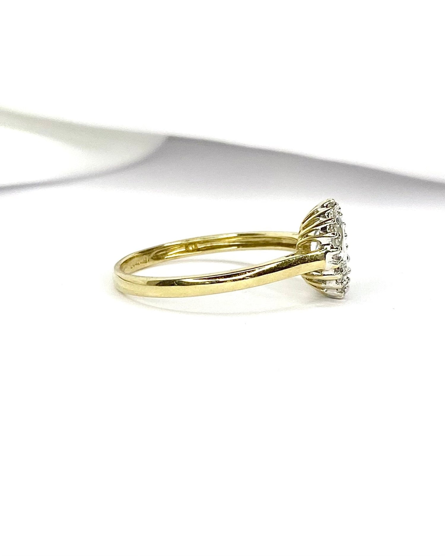 Bague Marguerite Aigue-Marine 1.05 carat &amp; Diamants "Safora" - Elliade Paris