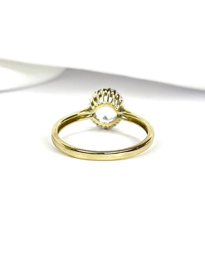 Bague Marguerite Aigue-Marine 1.05 carat &amp; Diamants "Safora" - Elliade Paris