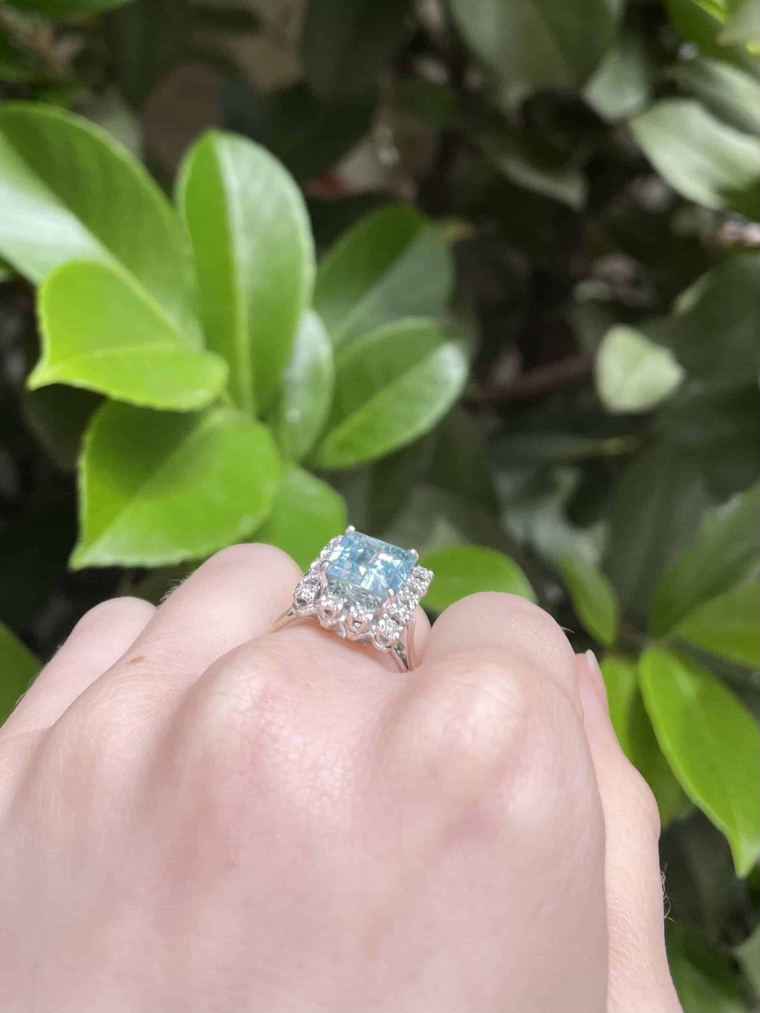 Bague Marguerite Aigue - Marine 3.45 carats &amp; Diamants "Roxane" - Elliade Paris