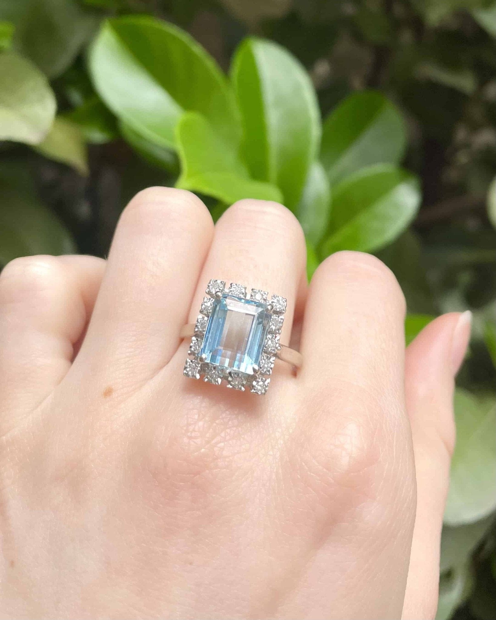 Bague Marguerite Aigue - Marine 3.45 carats &amp; Diamants "Roxane" - Elliade Paris