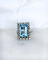 Bague Marguerite Aigue - Marine 6.80 carats & Diamants "Adama" - Elliade Paris