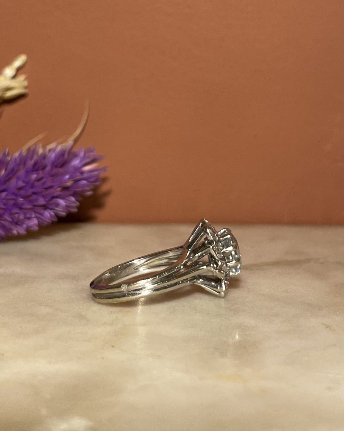 Bague Marguerite Aigue - Marine &amp; Diamants "Malhone" - Elliade Paris