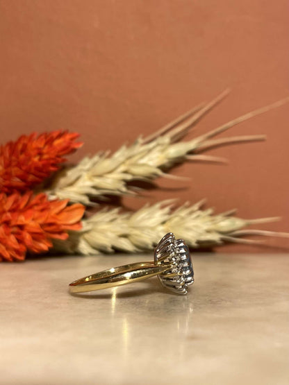 Bague Marguerite Aigue - Marine et Diamants &quot;Aloya&quot; - Elliade Paris