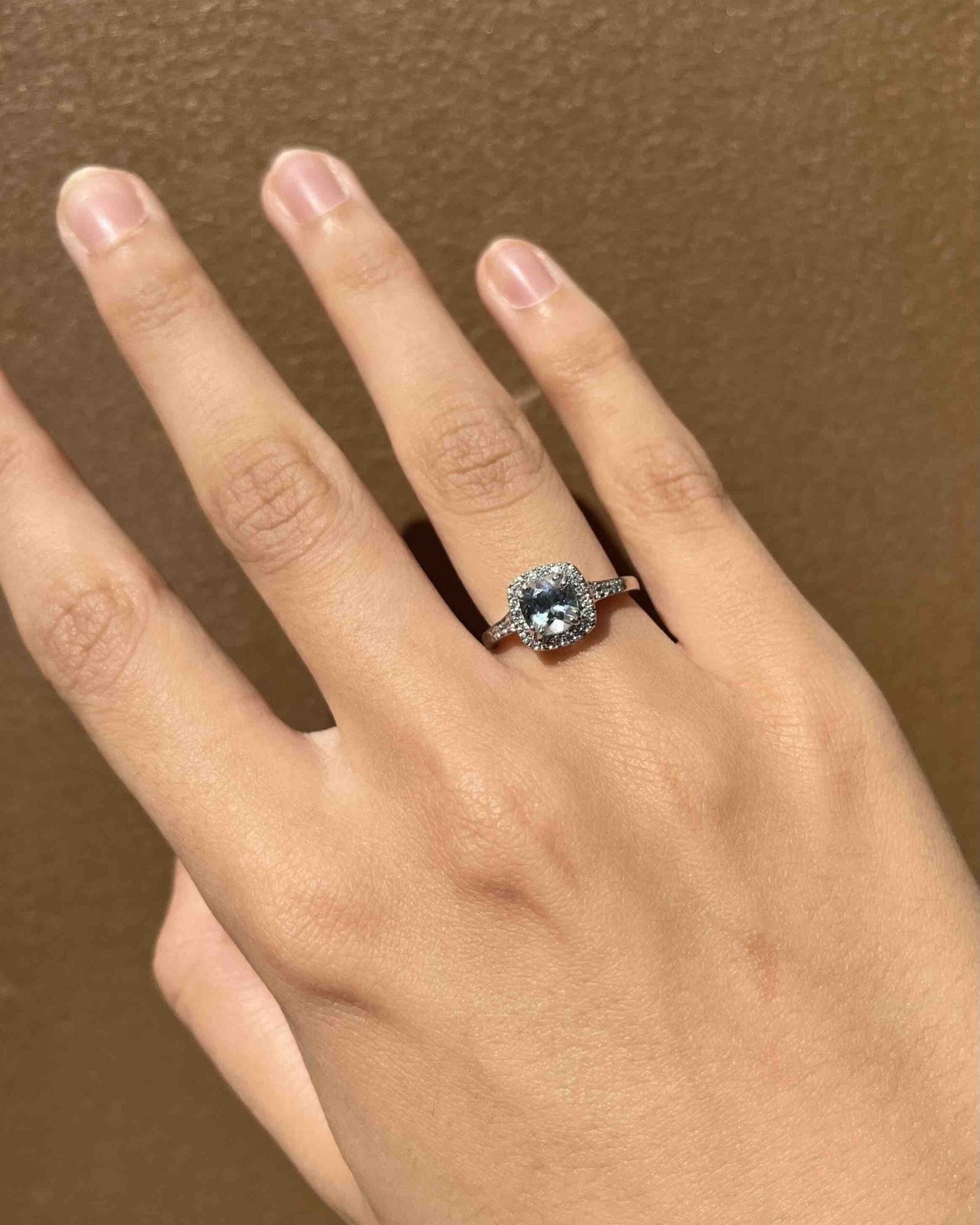 Bague Marguerite Aigue - Marine et Diamants &quot;Basma&quot; - Elliade Paris