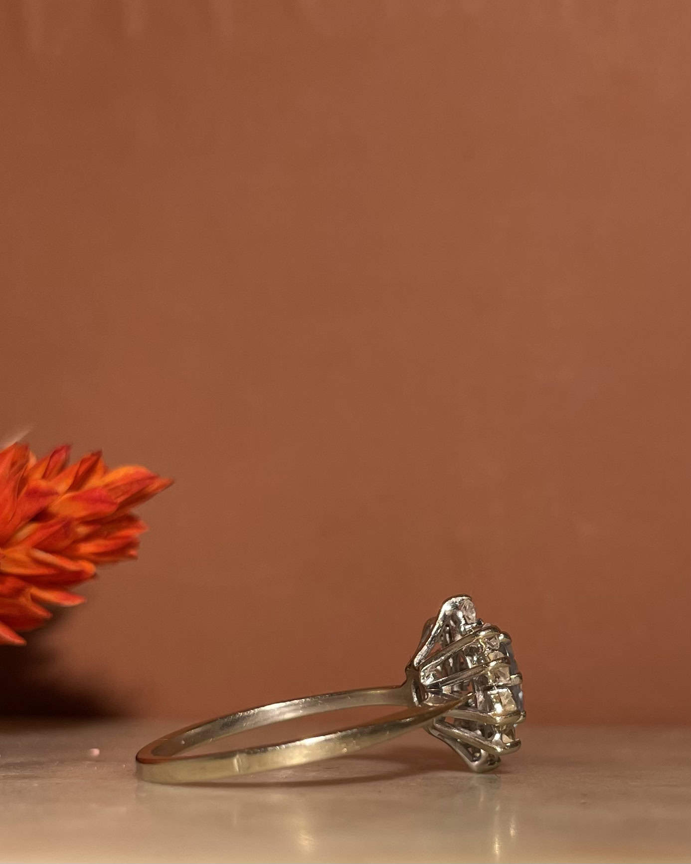 Bague Marguerite Aigue - Marine et Diamants "Umiko" - Elliade Paris