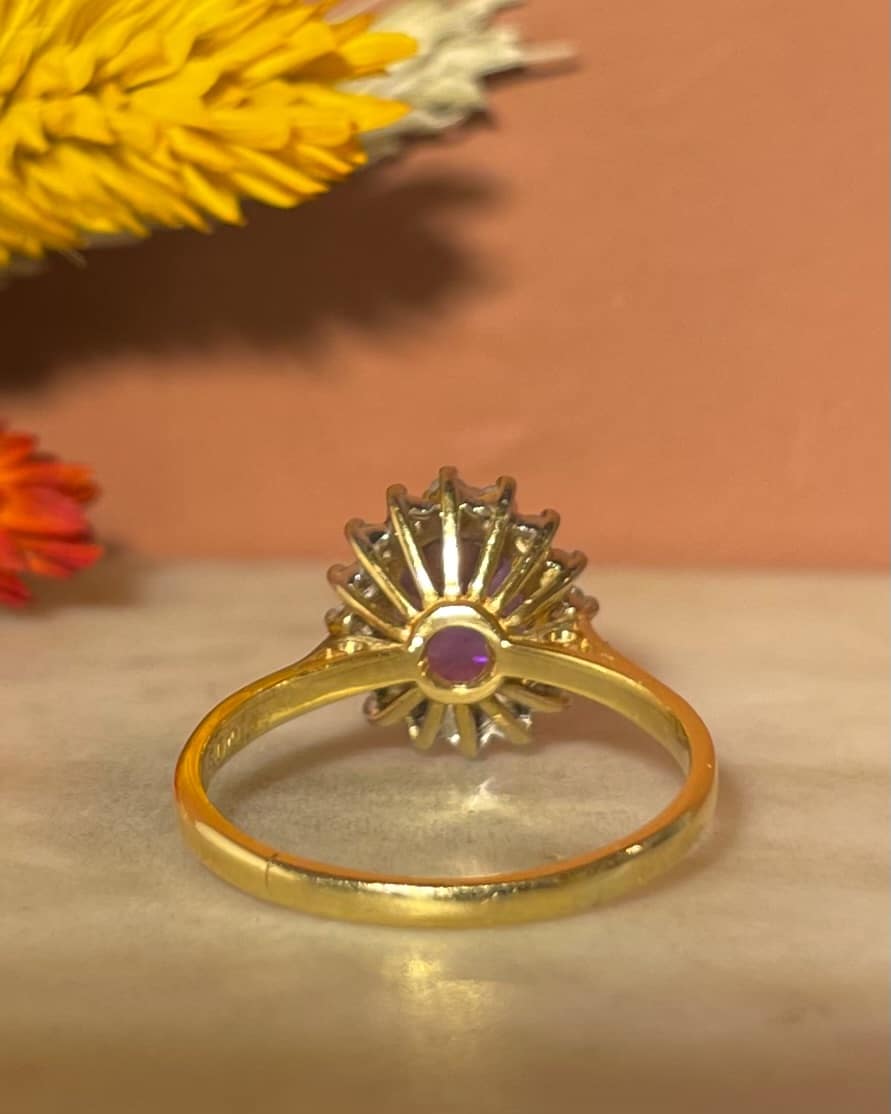 Bague Marguerite Améthyste 1.70 carat &amp; Diamants "Mikaelle" - Elliade Paris